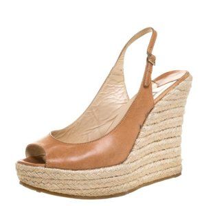 Jimmy Choo Leather Espadrille Wedges